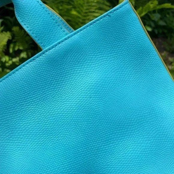 BAEKGAARD BLUE AND YELLOW VINTAGE HAND BAG - Picture 4 of 8